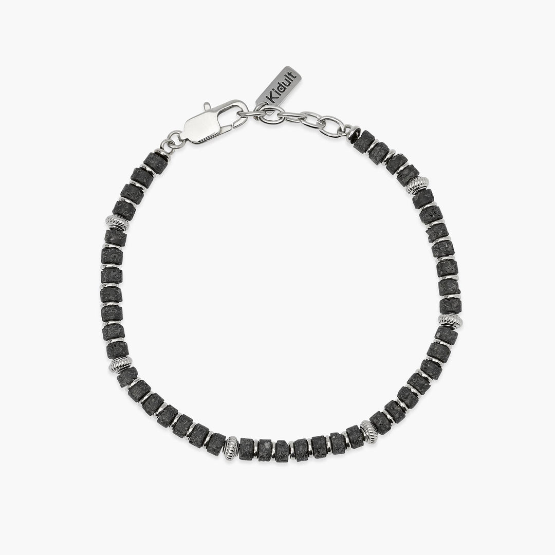 Kidult Bracciale regolabile con dischetti in pietra lavica 831180