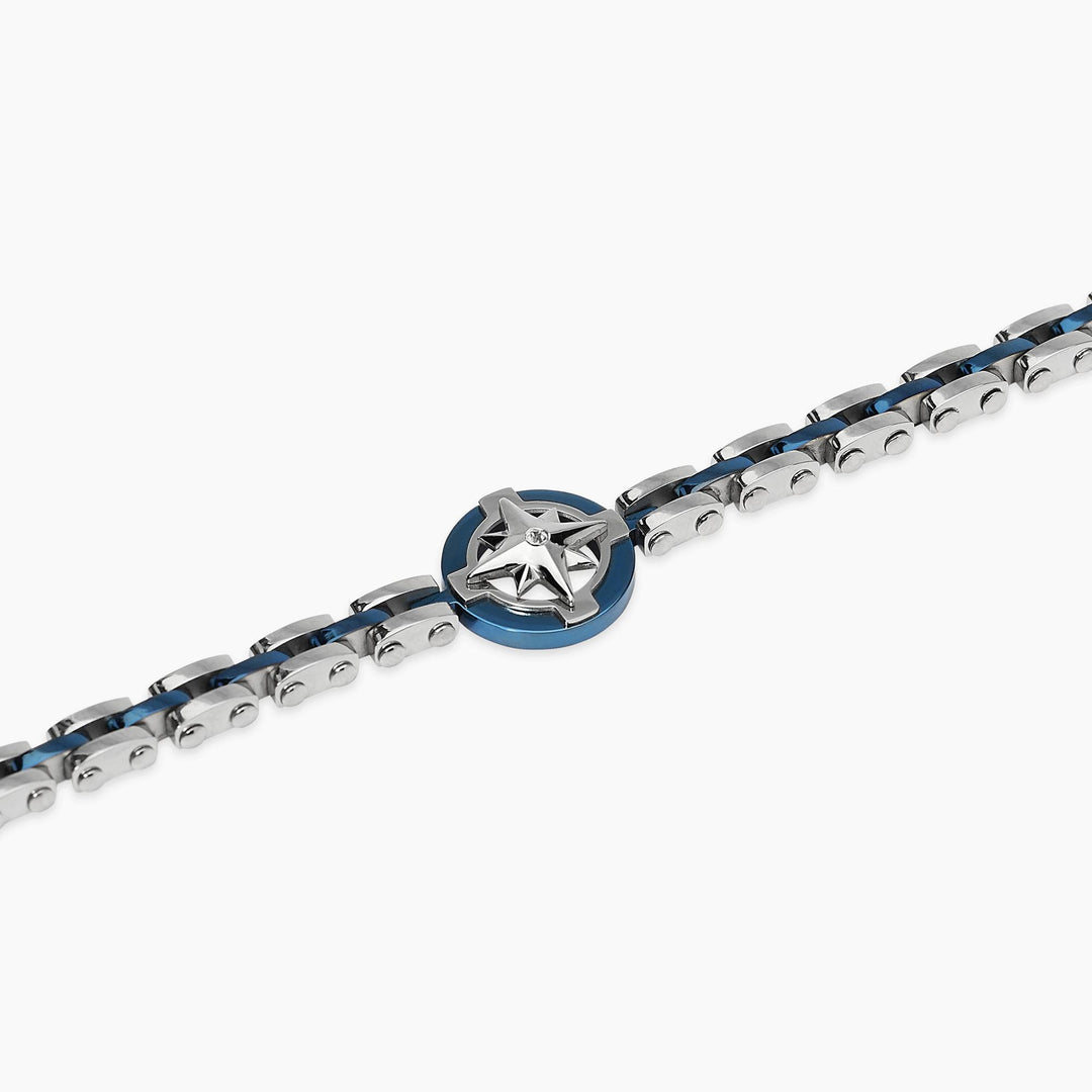 Kidult Bracciale con maglia in acciaio e blu e rosa dei venti 831185