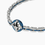 Load image into Gallery viewer, Kidult Bracciale con maglia in acciaio e blu e rosa dei venti 831185