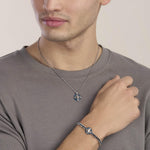 Load image into Gallery viewer, Kidult Bracciale con maglia in acciaio e blu e rosa dei venti 831185