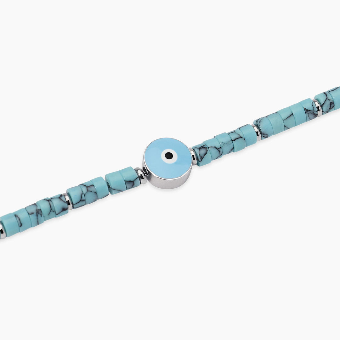 Kidult Bracciale in turchese sintetica con simbolo occhio 831188