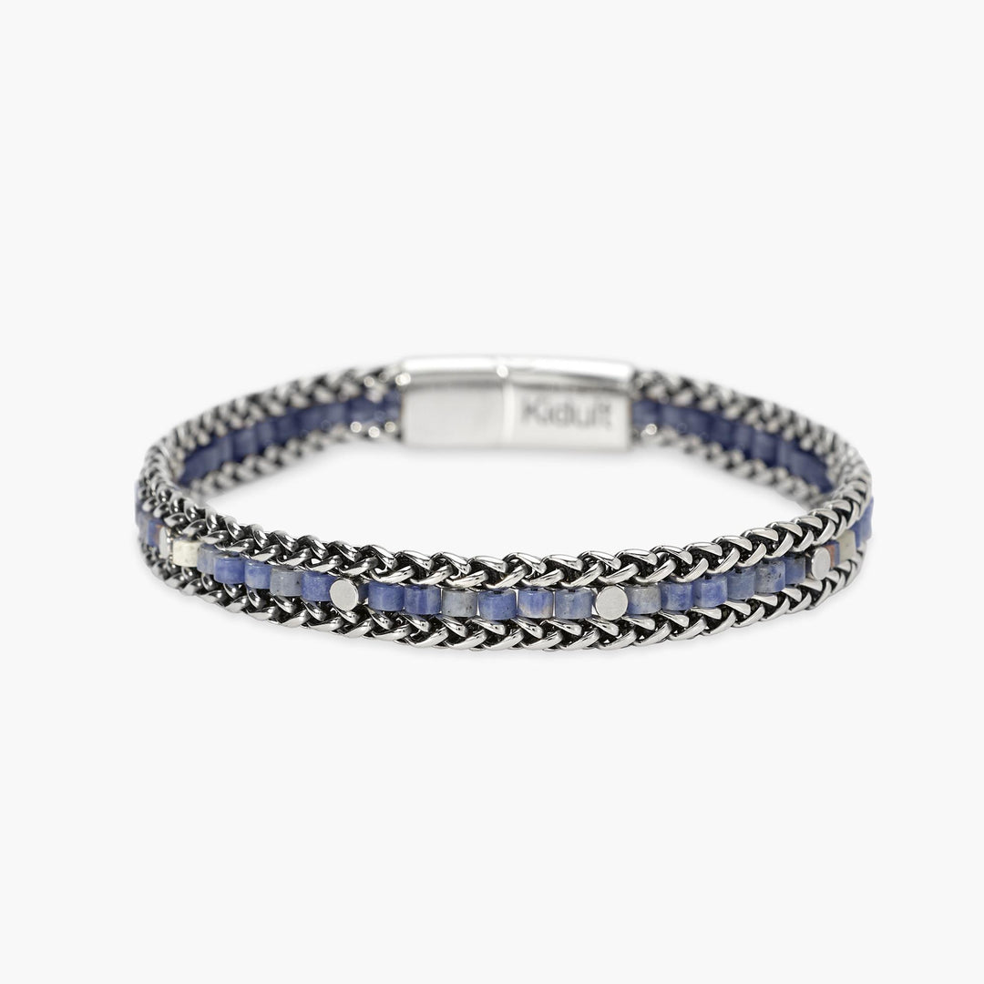 Kidult Bracciale in acciaio e sodalite blu 831193