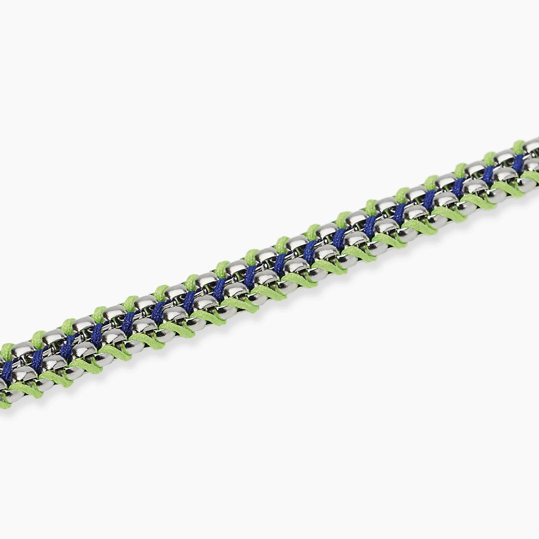 Kidult Bracciale in acciaio e nylon in blu e verde chiaro 831195