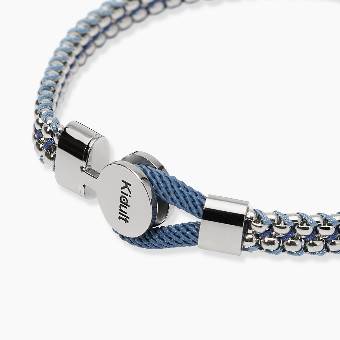 Kidult Bracciale in acciaio e nylon in blu e azzurro 831196