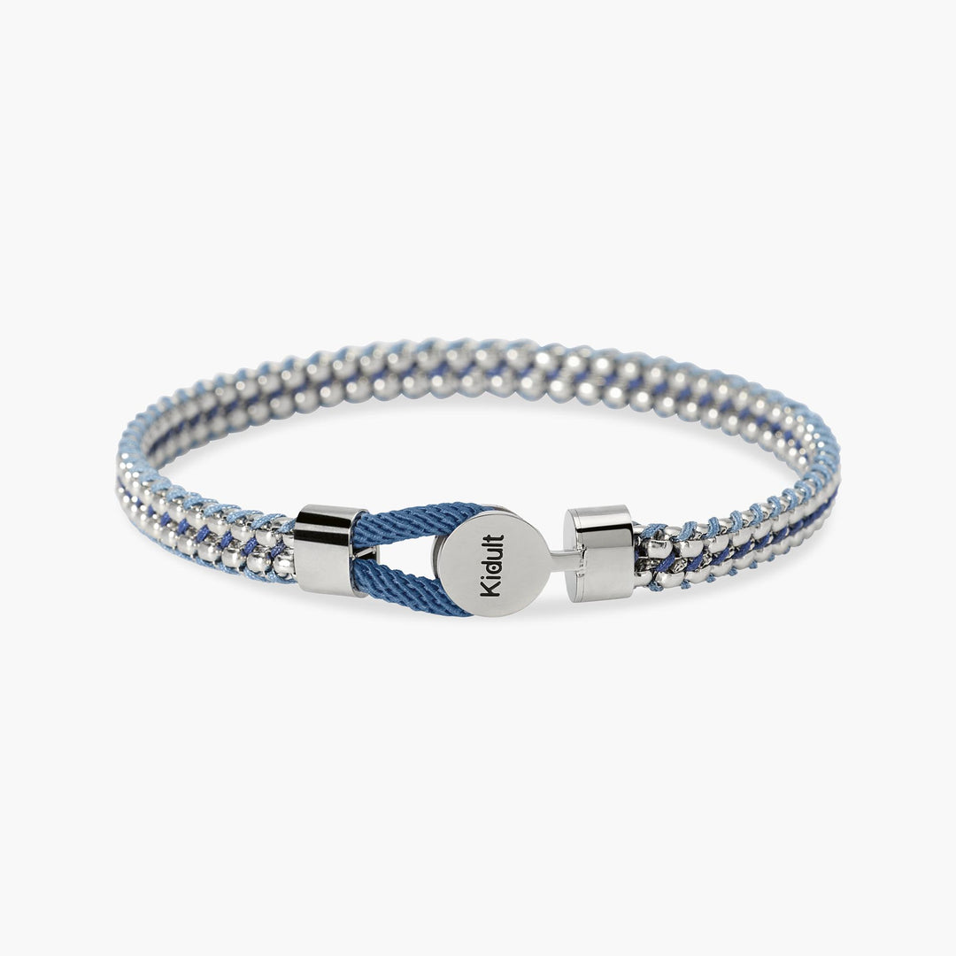 Kidult Bracciale in acciaio e nylon in blu e azzurro 831196