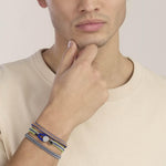 Load image into Gallery viewer, Kidult Bracciale in acciaio e nylon in blu e arancione 831197
