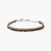Kidult Bracciale in acciaio con nylon e occhio di tigre 831198