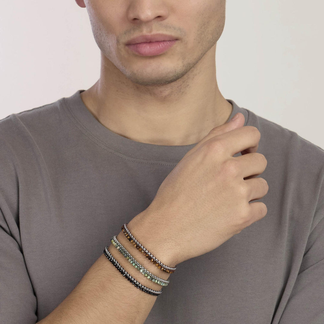 Kidult Bracciale in acciaio con nylon e turchese africano 831199
