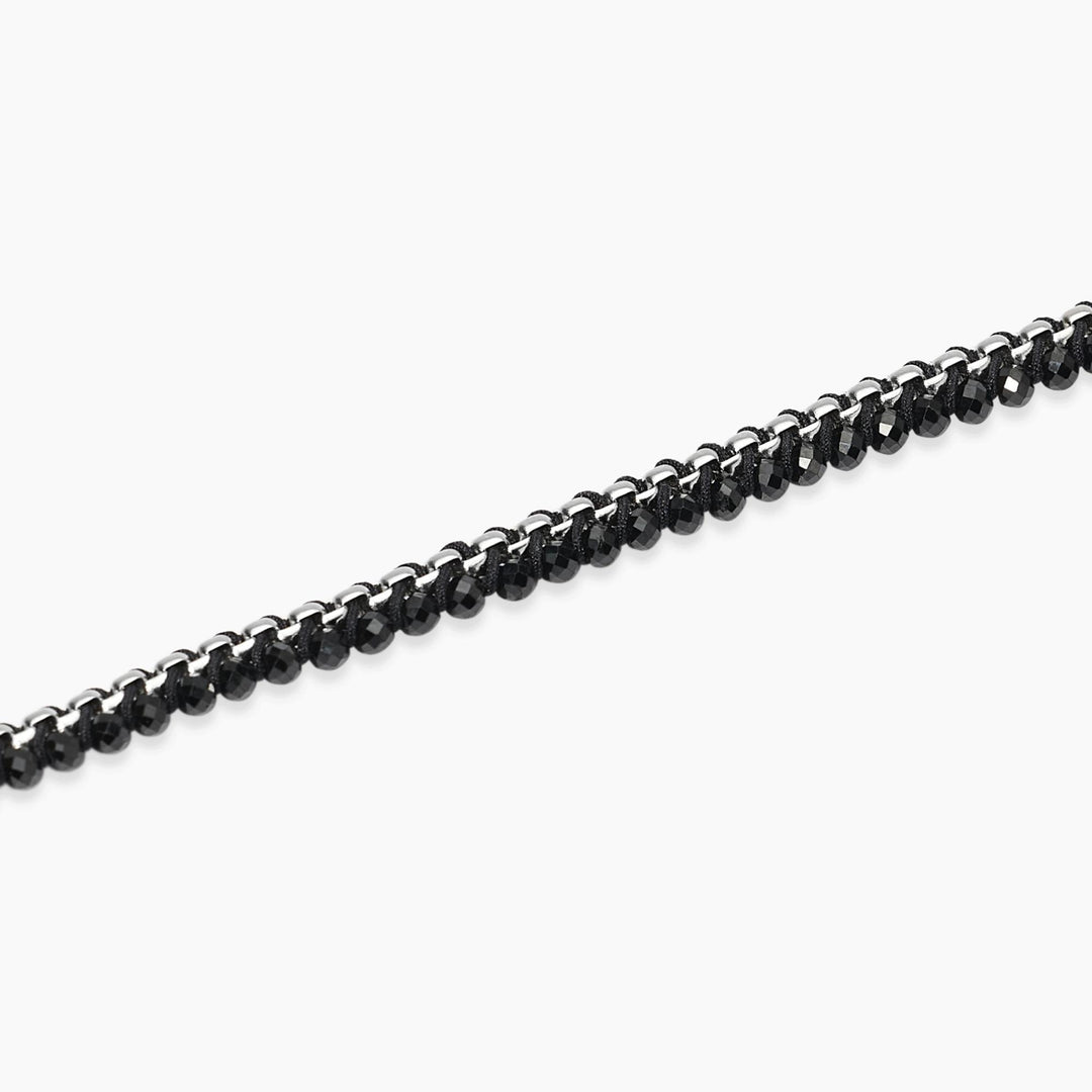 Kidult Bracciale in acciaio con nylon e spinello nero 831200