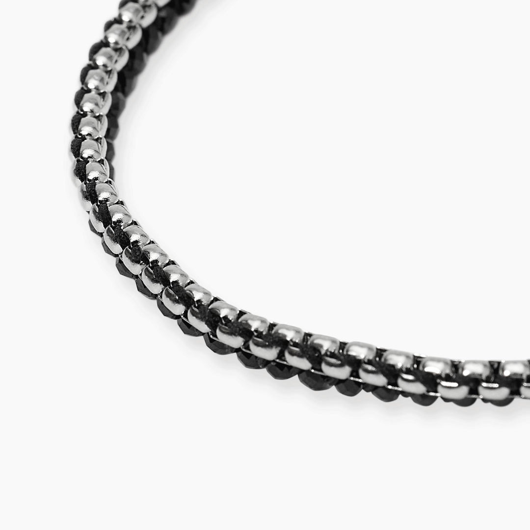 Kidult Bracciale in acciaio con nylon e spinello nero 831200