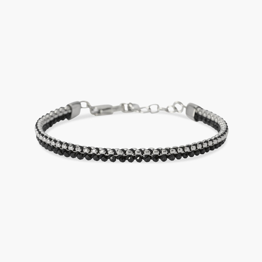 Kidult Bracciale in acciaio con nylon e spinello nero 831200