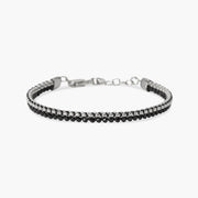 Kidult Bracciale in acciaio con nylon e spinello nero 831200