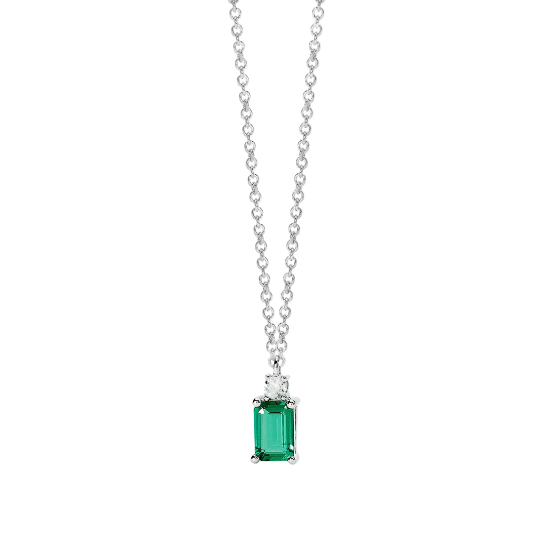 Girocollo con Smeraldo e Diamante Lab-Grown