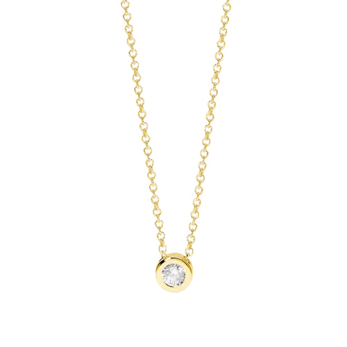 Collana Dorata con Diamante Lab-Grown