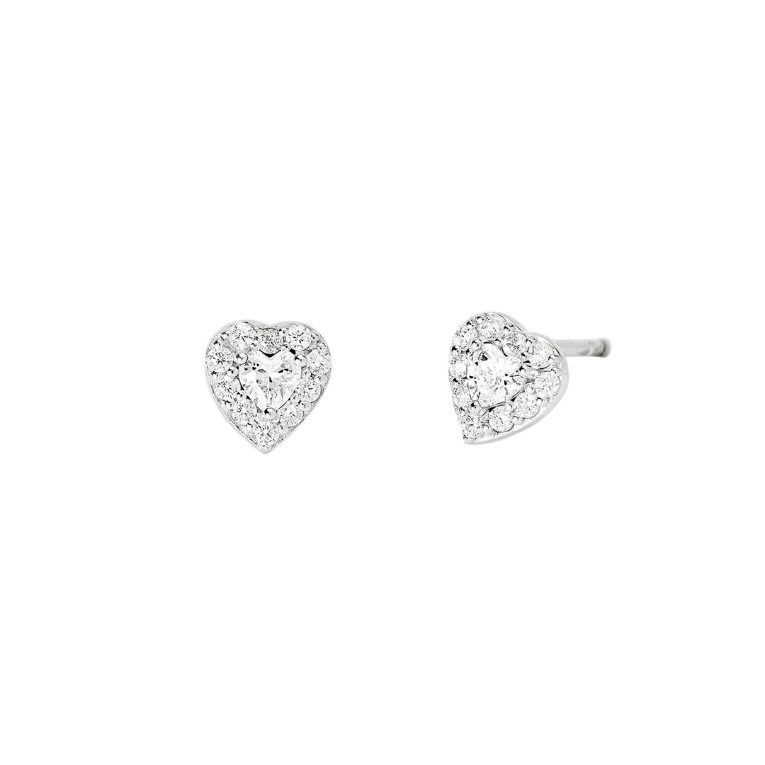 Orecchini a Cuore con Diamante Lab-Grown