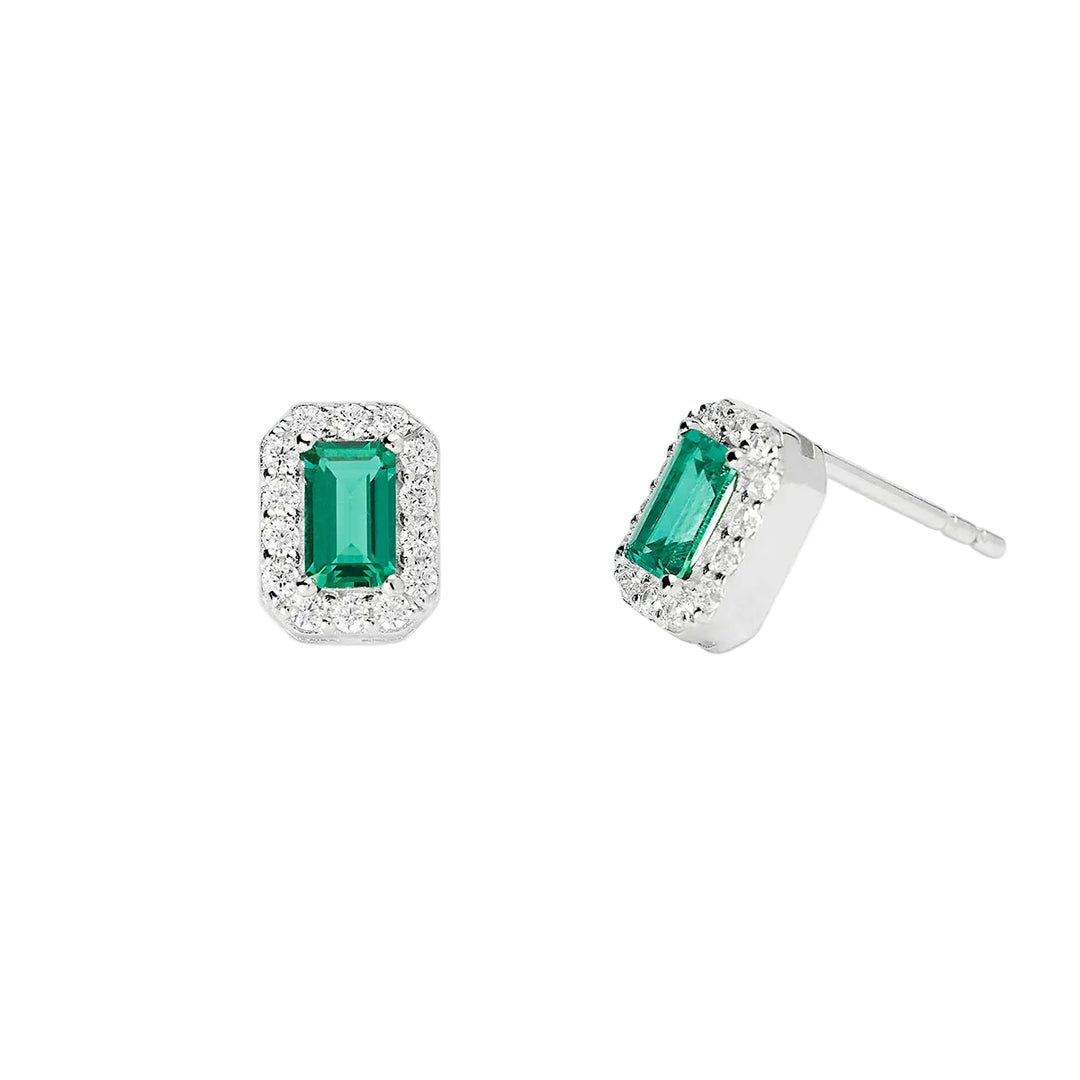 Orecchini con Smeraldo e Diamante Lab-Grown