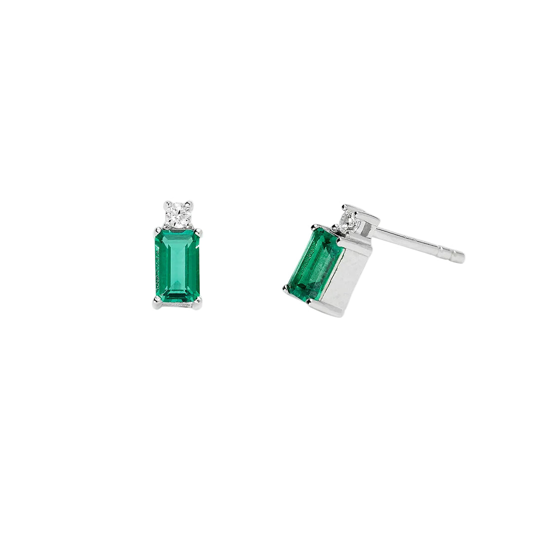 Orecchini con Smeraldo e Diamante Lab-Grown