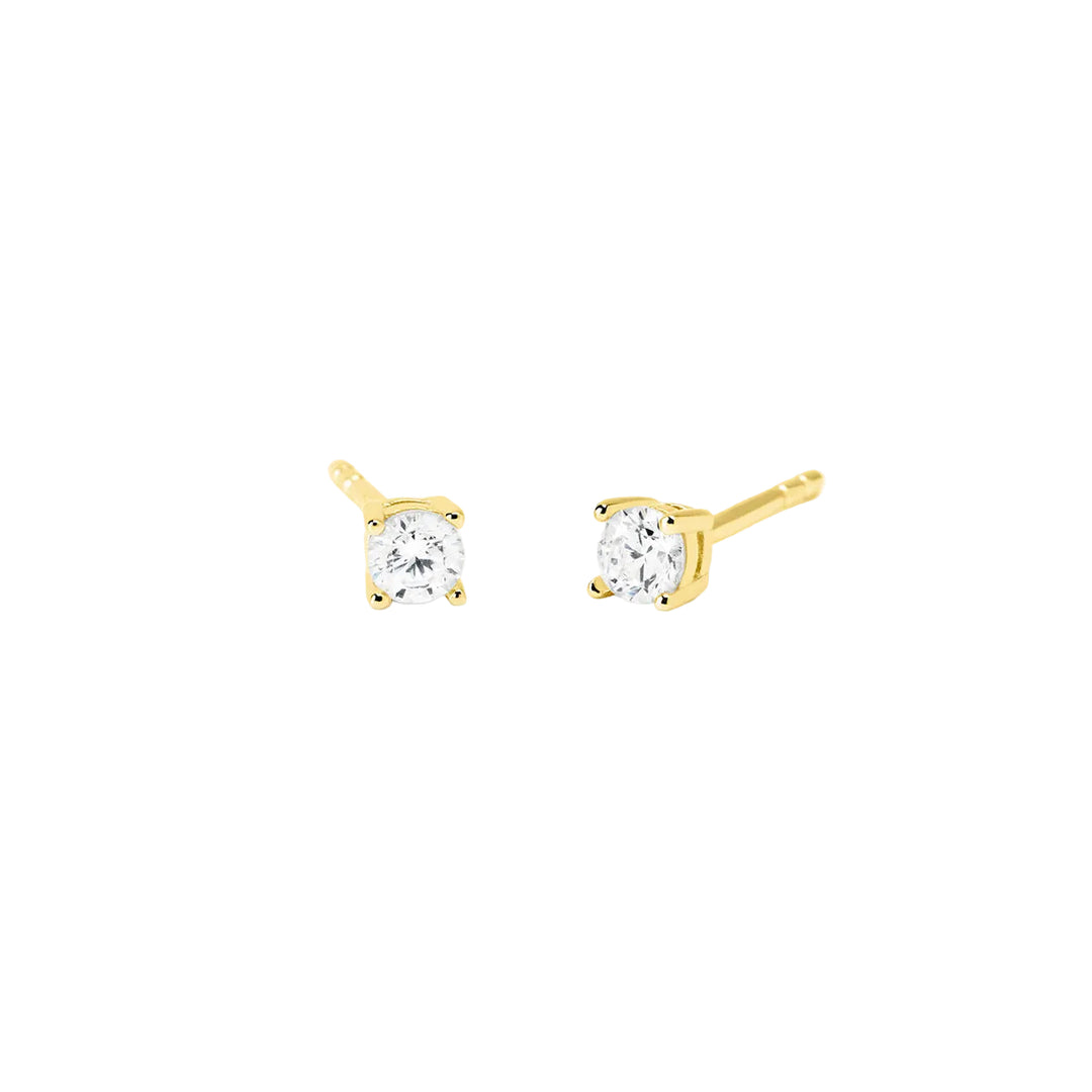 Orecchini Dorati con Diamante Lab-Grown