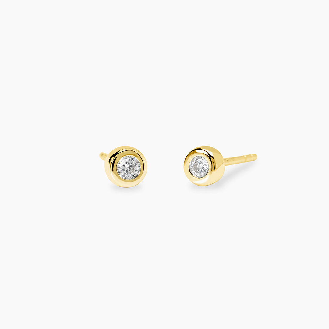 Orecchini Dorati con Diamante Lab-Grown
