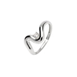 Load image into Gallery viewer, Mabina Anello wavy in argento con zircone regolabile 523511