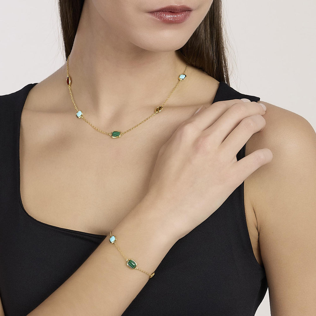 Mabina Bracciale in argento dorato con pietre multicolor 534173