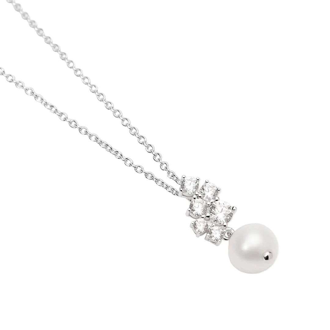 Mabina Girocollo con cascata di zirconi e perla coltivata 553885