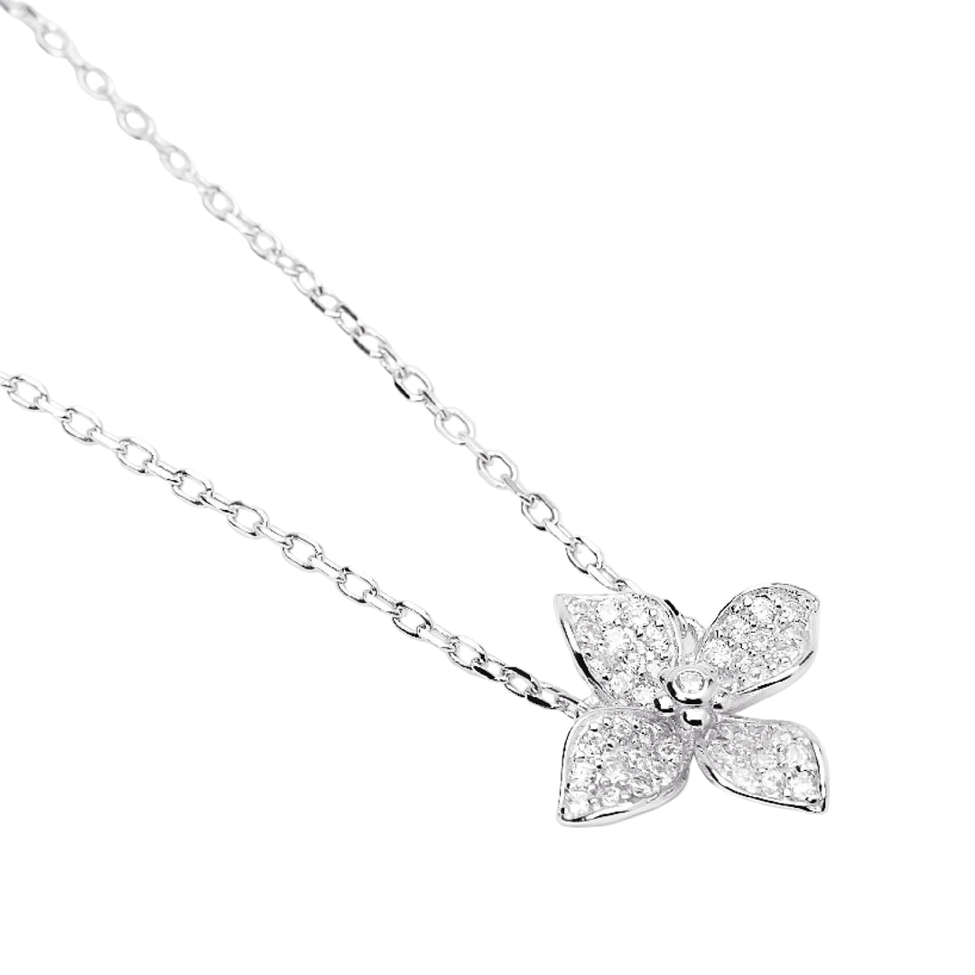 Mabina Girocollo con fiore in pavé di zirconi 553907