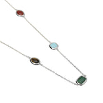 Load image into Gallery viewer, Mabina Girocollo in argento con pietre multicolor 553909