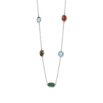 Load image into Gallery viewer, Mabina Girocollo in argento con pietre multicolor 553909