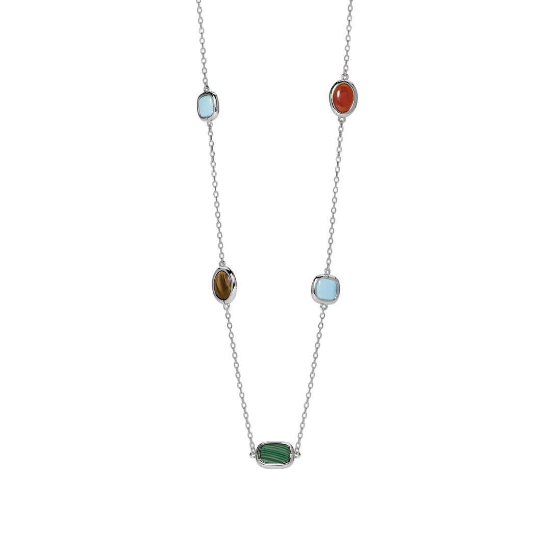 Mabina Girocollo in argento con pietre multicolor 553909