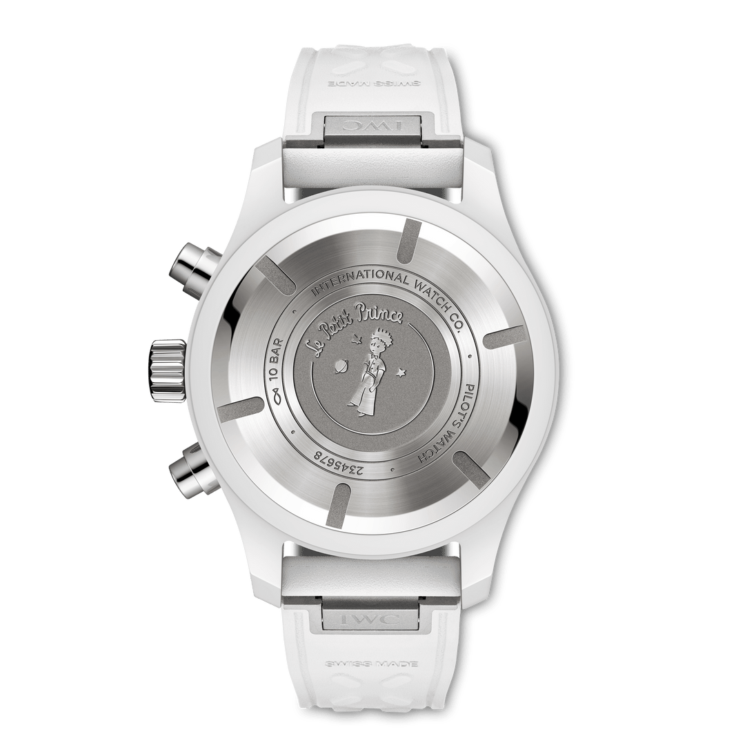 IWC Pilot’s Watch Chronograph 41 Le Petit Prince IW389410 - cinturino gomma bianca - fondello