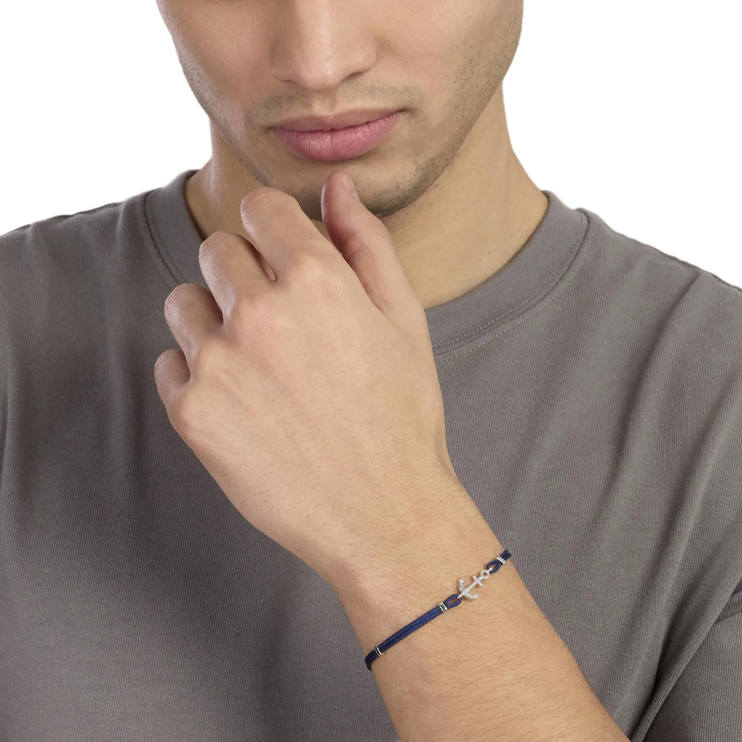 Mabina Bracciale in nylon con ancora in argento 534139