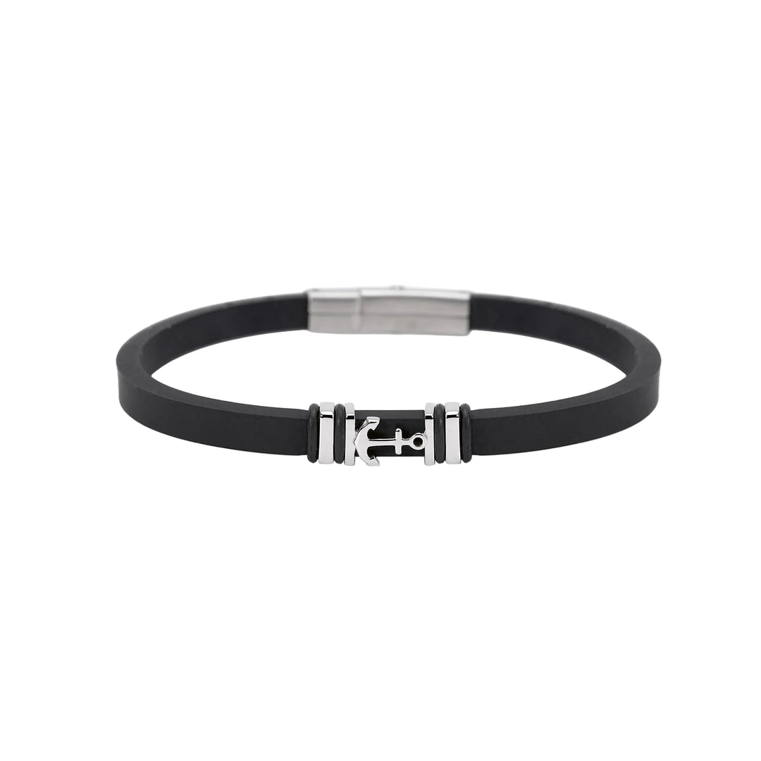 Mabina Bracciale in silicone con ancora in argento 534147