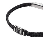 Load image into Gallery viewer, Mabina Bracciale in lab leather e zirconi neri 534149 