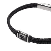 Mabina Bracciale in lab leather e zirconi neri 534149 