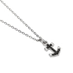 Load image into Gallery viewer, Mabina Collana in argento con ancora in zirconi neri 553872