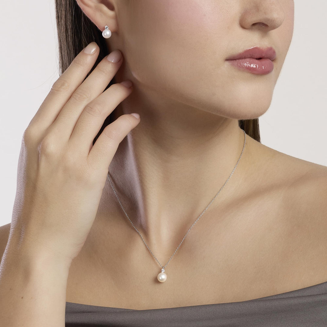 Mabina Orecchini con perle coltivate e diamanti lab-grown 563955