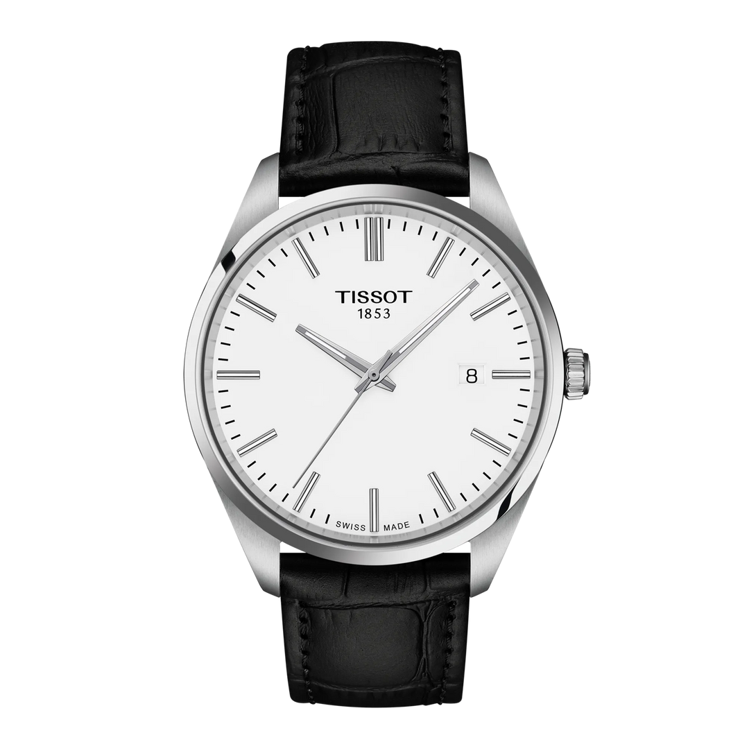 Tissot PR100 40mm T150.410.16.011.00 - cinturino nero - cassa acciaio - quadrante bianco con datario