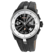 Breil Chrono Lady BW0435 - cassa acciaio nero - cinturino nero in pelle e gomma - quadrante nero con cronografo e datario