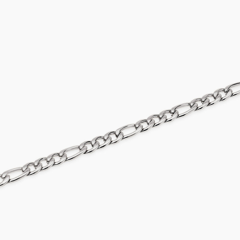 Bracciale in acciaio con catena figaro