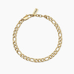 Load image into Gallery viewer, Bracciale in acciaio dorato con catena figaro