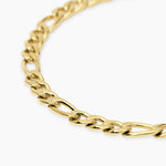 Load image into Gallery viewer, Bracciale in acciaio dorato con catena figaro