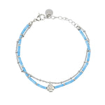 Load image into Gallery viewer, Bracciale con Catene in Acciaio e Turchese