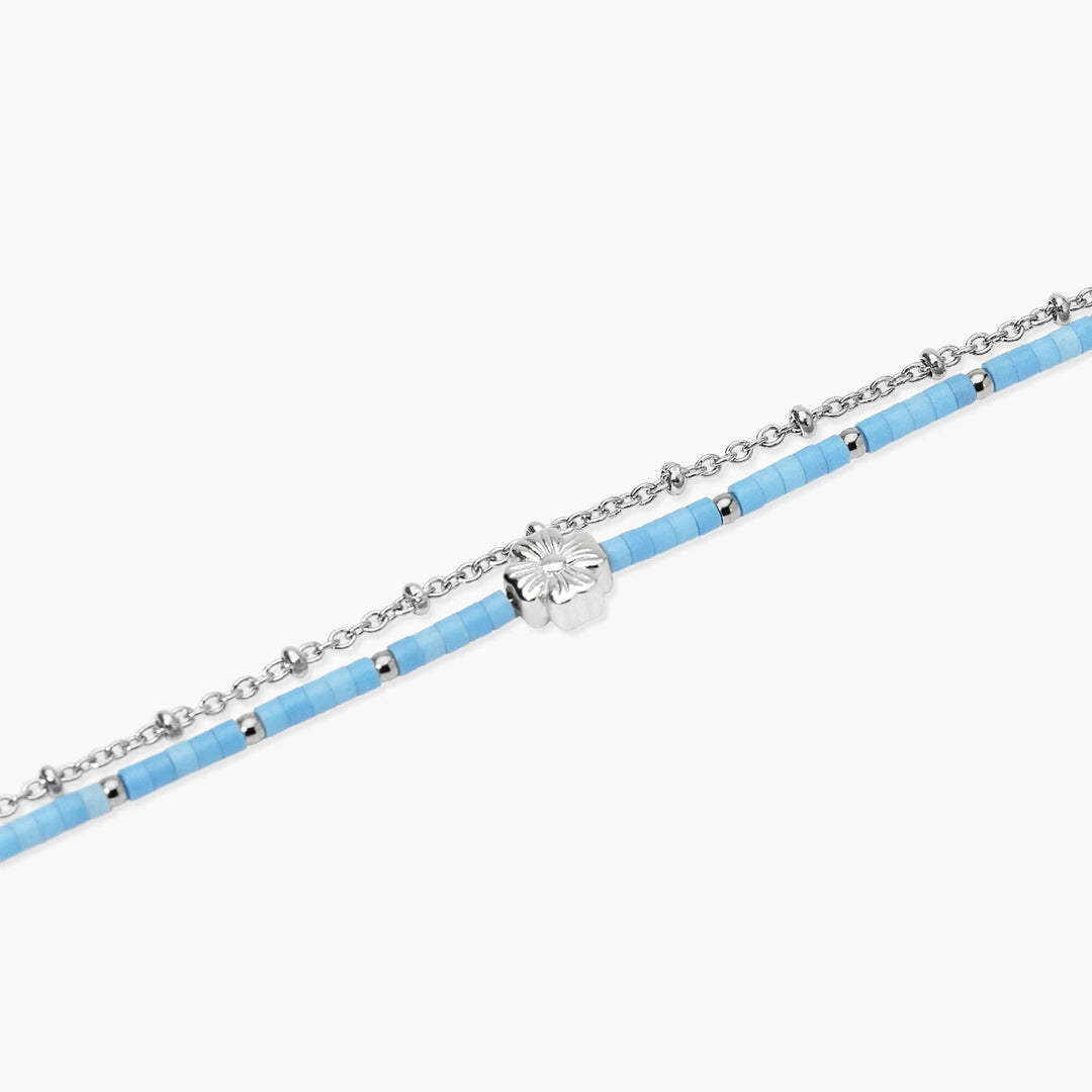 Bracciale con Catene in Acciaio e Turchese