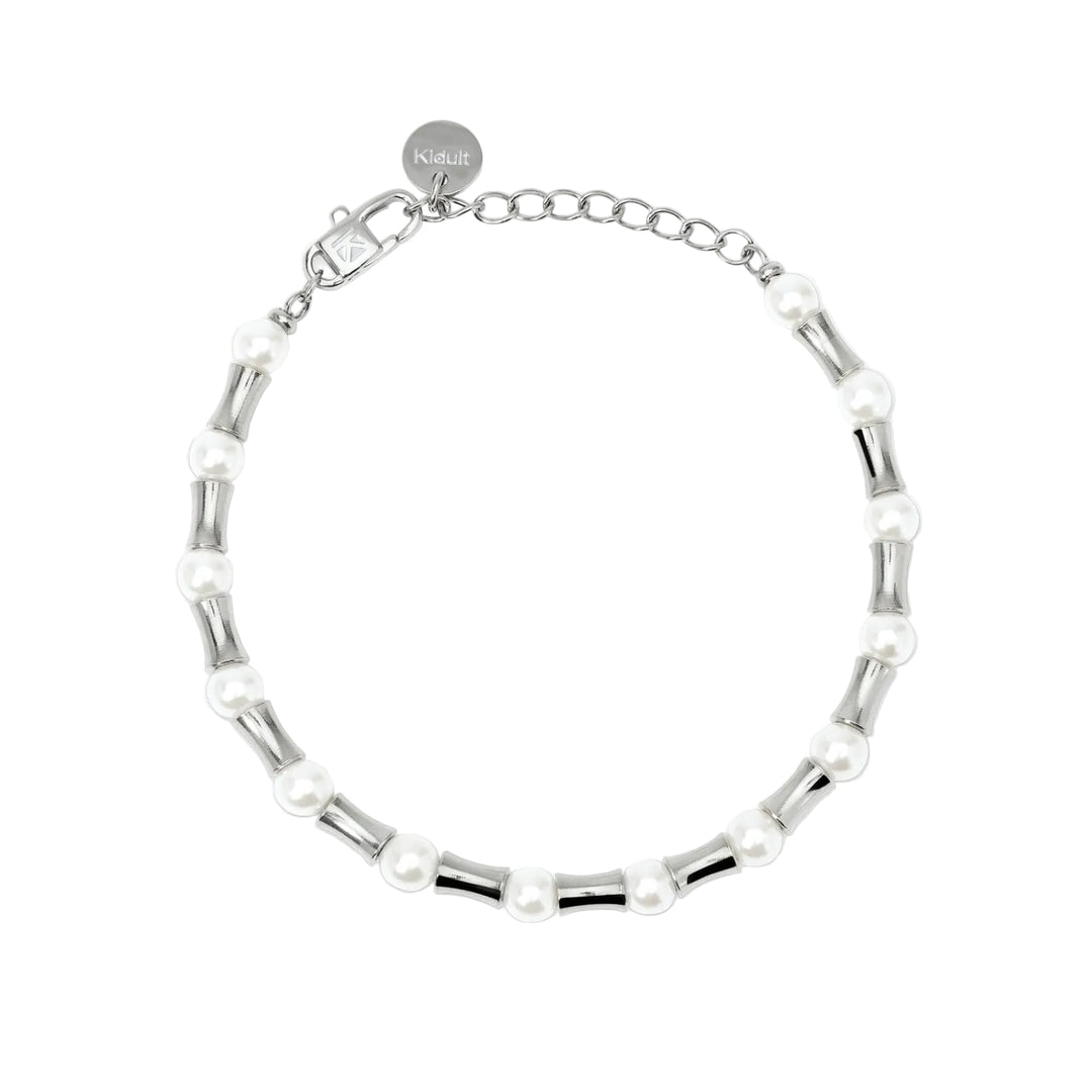 Bracciale con Elementi Bambù e Perle