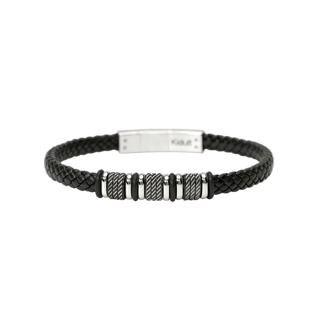 Bracciale con Lab-leather ed Elementi Corda