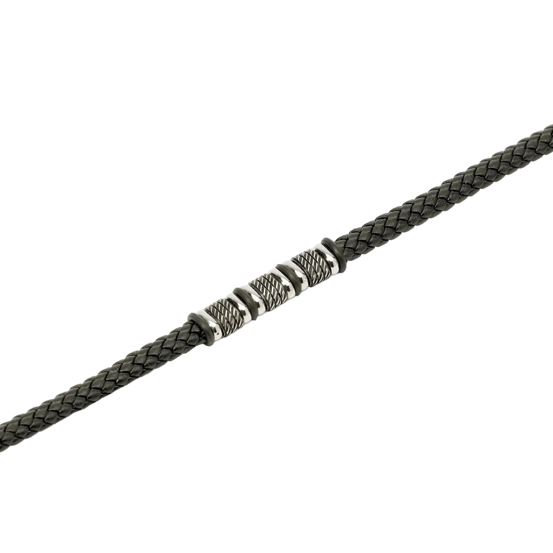 Bracciale con Lab-leather ed Elementi Corda