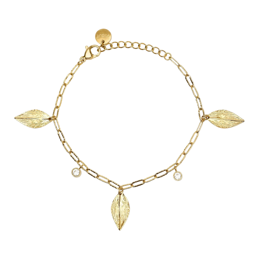 Bracciale con Catena e Ciondoli Foglia
