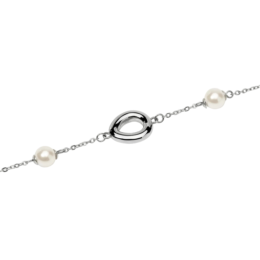 Bracciale con Catena ed Elementi Goccia e Perle