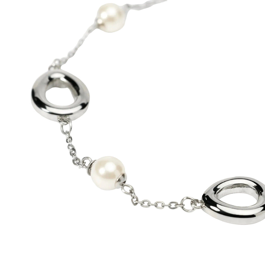 Bracciale con Catena ed Elementi Goccia e Perle